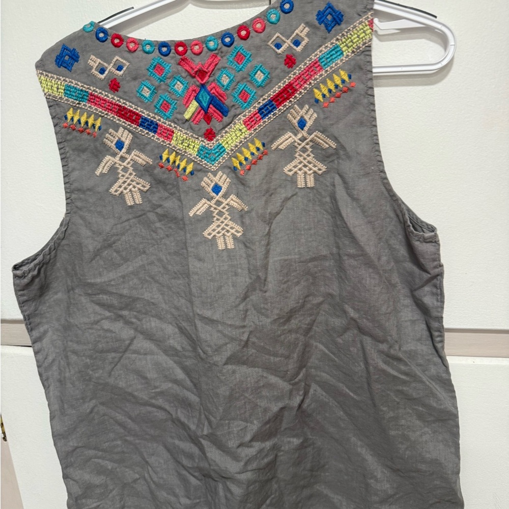 Johnny Was Embellished Blouse large tank - Picture 5 of 5